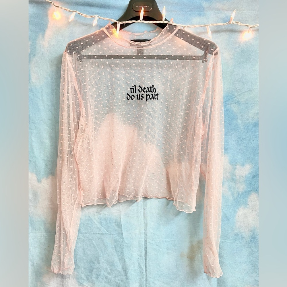 [SOLD] Forever 21 ‘Til Death Do Us Part Mesh Top